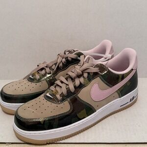 Nike Air Force 1 Low Camo Pink Swoosh Men's Shoes Size 11 CW7584 001